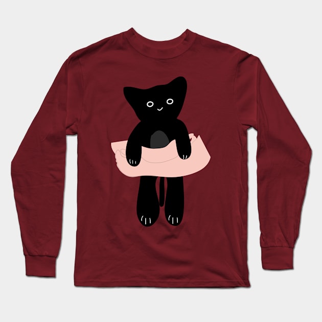 Cute bbaby black cat Long Sleeve T-Shirt by CindyS